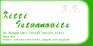 kitti istvanovits business card